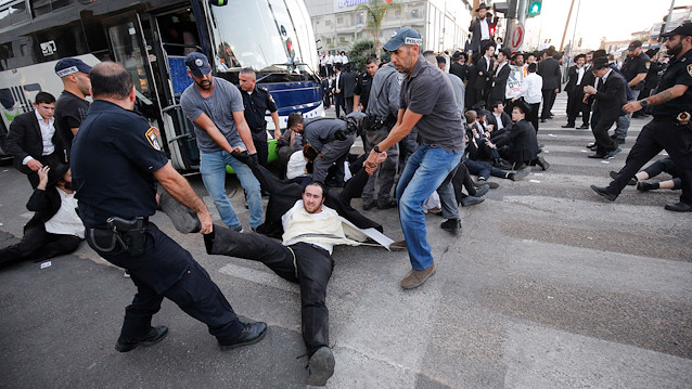 Protest against compulsory military service in Tel Aviv

