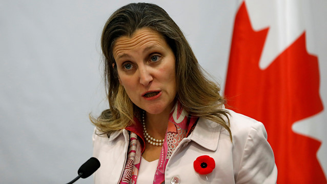 Canadian Foreign Minister Chrystia Freeland