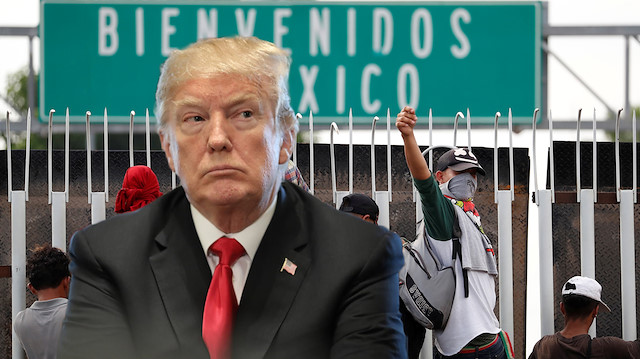 ABD Başkanı Donald Trump ve Meksika sınırında bekleyen mülteciler. 