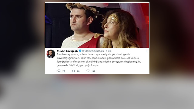 Dışişleri Bakanı Çavuşoğlu Büyükelçiyle ilgili kararını Twitter'dan duyurdu. 