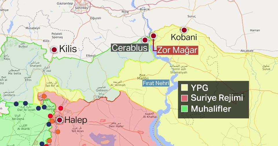 PKK’nın 2015’ten bu yana işgal altında tuttuğu Zor Mağar, Türkiye ile birlikte Cerablus’a da sıfır noktada yer alıyor.