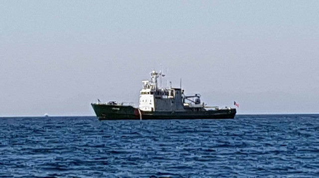 Yunan askeri araştırma gemisi Kuşadası Körfezi'nde görüntülendi