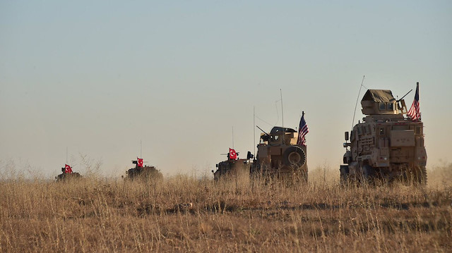 Turkish and U.S. troops are pictured during a joint patrol around Manbij, northern Syria November 1, 2018. Picture taken November 1, 2018. 
