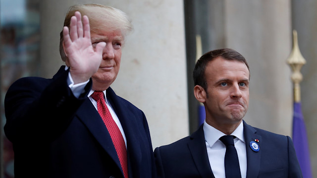 U.S. President Donald Trump meets French President Emmanuel Macron at Elysee 