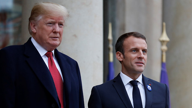 U.S. President Donald Trump meets with French President Emmanuel Macron 