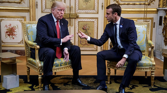 Fransa Cumhurbaşkanı Emmanuel Macron ile ABD Başkanı Donald Trump