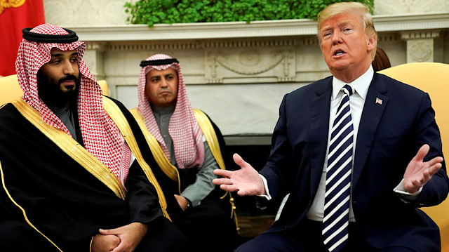 U.S. President Donald Trump welcomes Saudi Arabia's Crown Prince Mohammad bin Salman