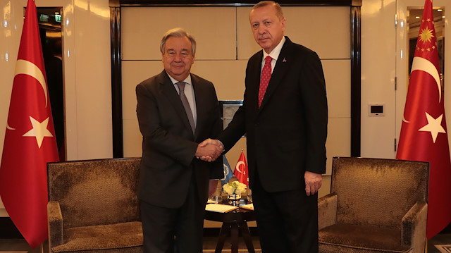 Cumhurbaşkanı Recep Tayyip Erdoğan ile BM Genel Sekreteri Antonio Guterres