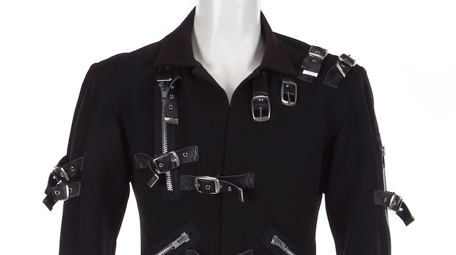 A black synthetic-blend jacket Michael Jackson wore on his 1989 Bad World Tour