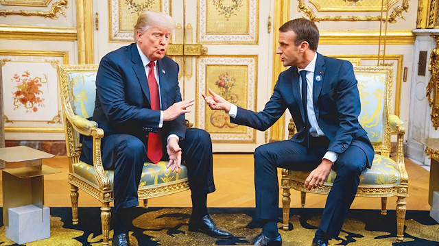 Trump Paris’te Macron’la tartıştı