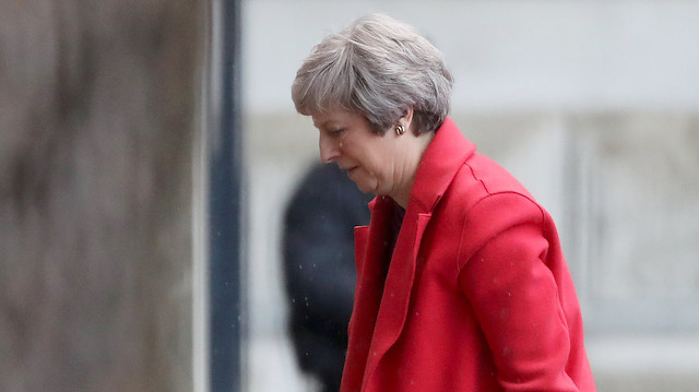Britain's Prime Minister Theresa May returns to Downing Street in London, Britain, November 12, 2018. 