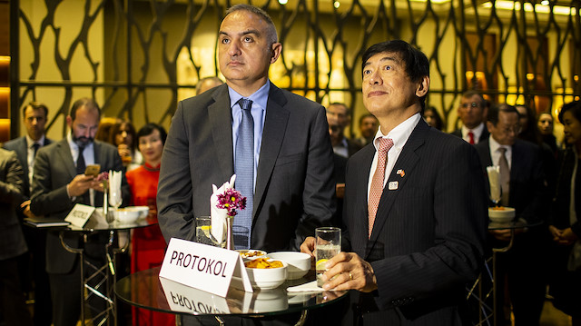 Kültür ve Turizm Bakanı Mehmet Nuri Ersoy ile Japonya'nın Ankara Büyükelçisi Akio Miyajima