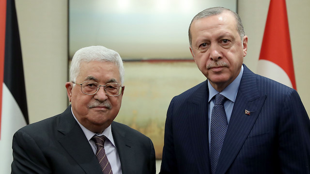 Recep Tayyip Erdoğan and Mahmoud Abbas