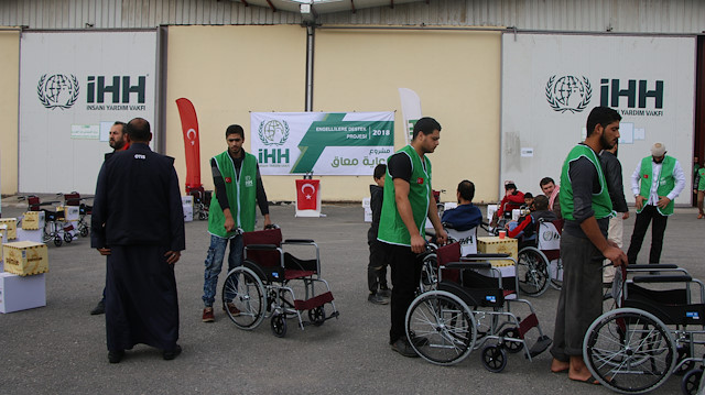 20 handicapped Syrians received chairs in northwestern Idlib province