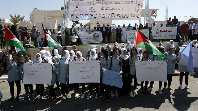 Protest against UNRWA aid cuts, downsizing plans