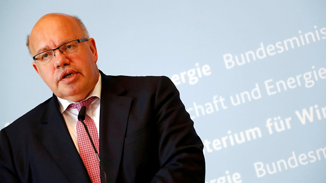 German Economic Affairs and Energy Federal Minister Peter Altmaier addresses the media in Berlin, Germany,.