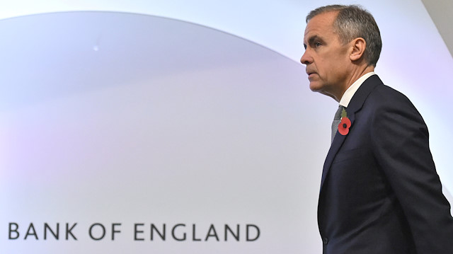 Bank of England Governor Mark Carney attends a Bank of England news conference, in the City of London, Britain.