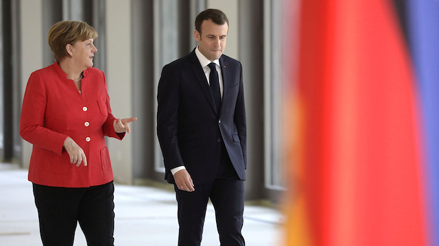 Fransa Cumhurbaşkanı Macron, Almanya Başbakanı Merkel