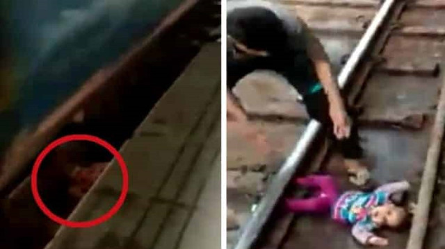 شاهد: كيف نجت هذه الطفلة بعد سقوطها أسفل عجلات القطار المتحرك بالهند؟
