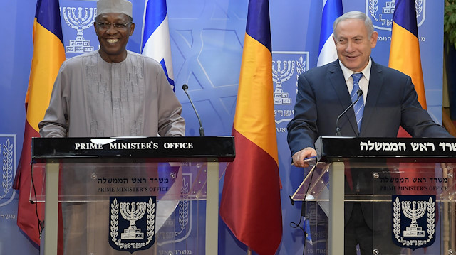 Çad Cumhurbaşkanı İdris Debi ve İsrail Başbakanı Binyamin Netanyahu