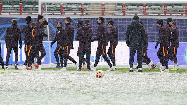 Galatasaray Moskova'da maç öncesi son antrenmanını yaptı.