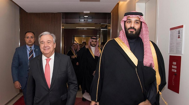 File photo: UN Secretary-General Antonio Guterres and Saudi crown prince
