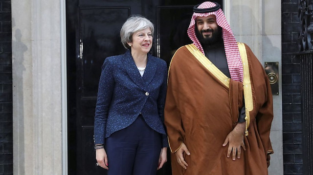 File photo: Theresa may and Saudi crown prince