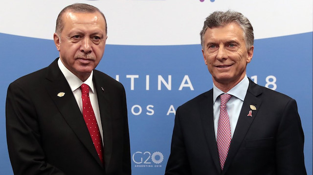Cumhurbaşkanı Erdoğan, Arjantinli mevkidaşı Macri ile bir araya geldi.