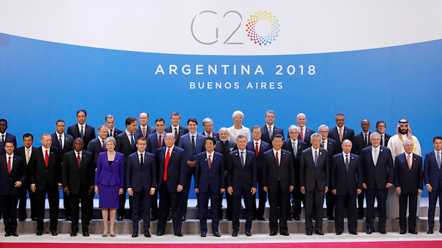 Leaders pose for a family photo during the G20 summit in Buenos Aires, Argentina 