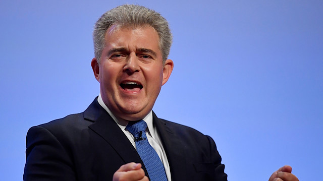 Britain's Conservative Party Chairman, Brandon Lewis, speaks at the opening of the Party conference in Birmingham, Britain.