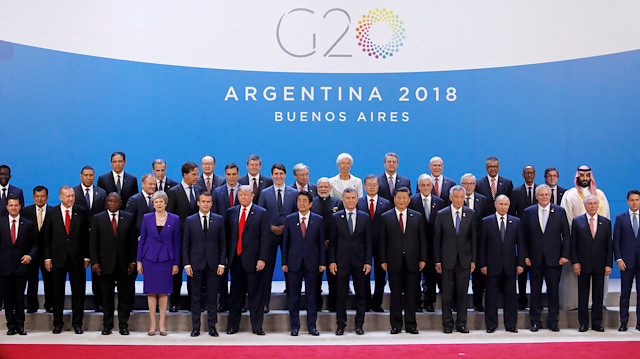 Leaders pose for a family photo during the G20 summit in Buenos Aires, Argentina November 30, 2018.