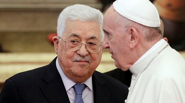 Filistin Devlet Başkanı Mahmud Abbas ve Papa Franciscus