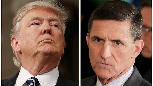 A combination photo shows Donald Trump (L) and Michael Flynn (R).