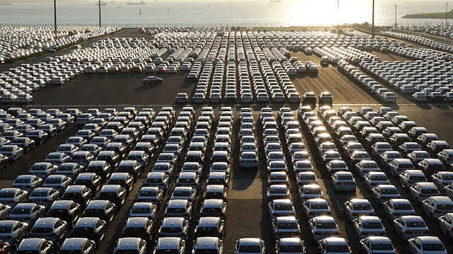 Newly manufactured cars are seen at the automobile terminal in the port of Dalian, Liaoning province, China.