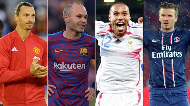 Ibrahimovic, Iniesta, Henry, Beckham.