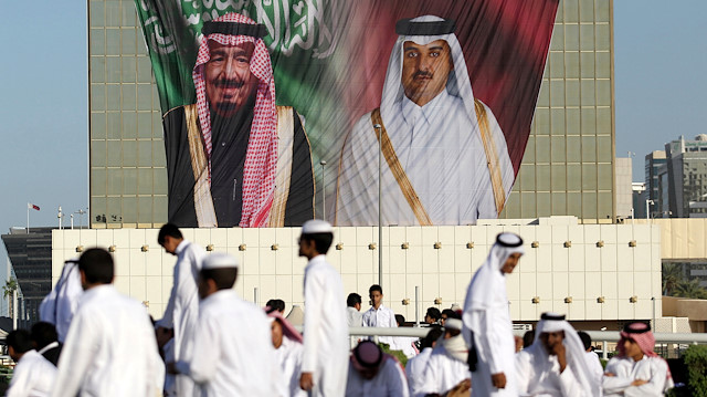 Suudi Arabistan Kralı Muhammed bin Selman ve Katar Emiri Şeyh Temim bin Hamad El Sani