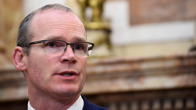  Ireland's Foreign Minister Simon Coveney speaks during a news conference in Dublin, Ireland.