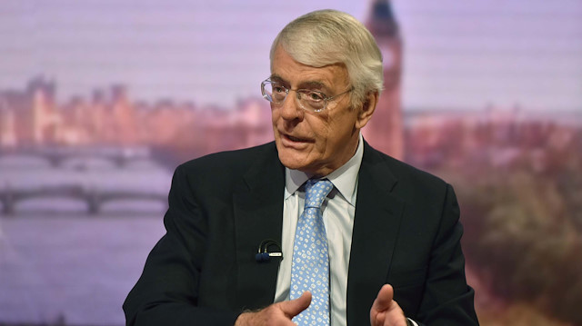 Britain's ex-Prime Minister John Major appears on the Marr Show on BBC television in London, Britain.