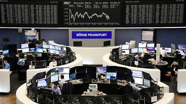 The German share price index DAX graph is pictured at the stock exchange in Frankfurt, Germany.