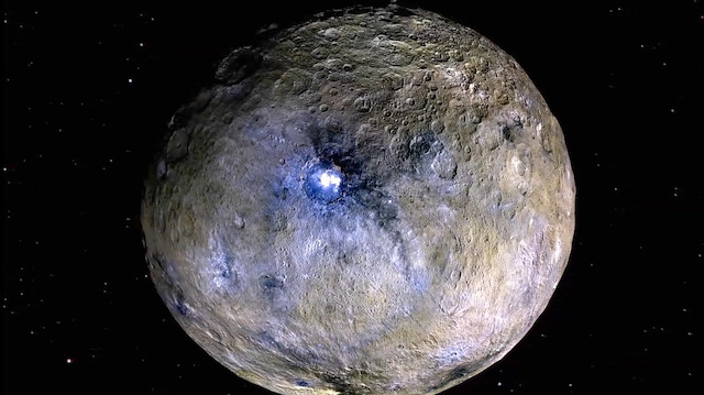 Dawn, Mars ve Jüpiter arasındaki Astreoid Kuşağı'nda bulunan, 4,6 milyar yıl önce oluştuğu tahmin edilen cüce gezegen Ceres'de suyun varlığını ortaya çıkarmıştı. 
