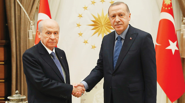 MHP Genel Başkanı Devlet Bahçeli ve Cumhurbaşkanı Recep Tayyip Erdoğan