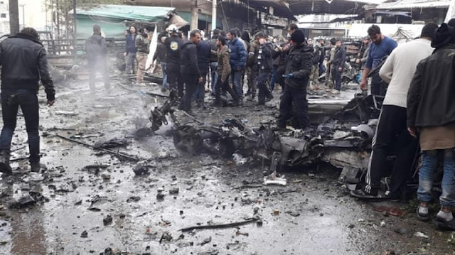 مقتل 4 مدنيين في هجوم "ي ب ك/ بي كا كا" الإرهابي على سوق بعفرين​