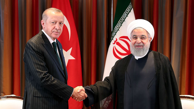 Turkish President Erdoğan with his Iranian counterpart Rouhani