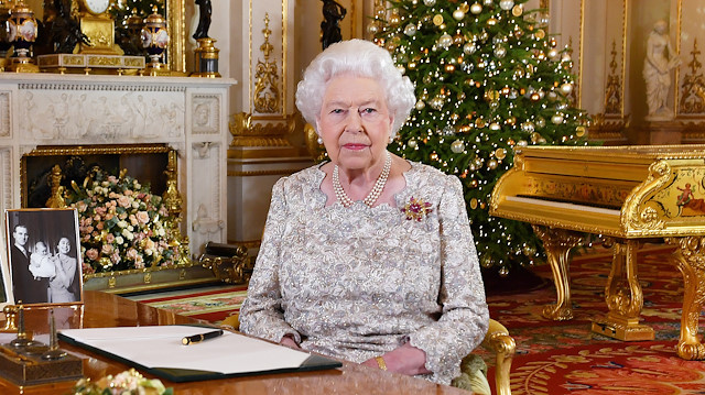 File photo: Britain's Queen Elizabeth poses, after recording her annual Christmas Day message in the White Drawing Room of Buckingham Palace, in central London, Britain