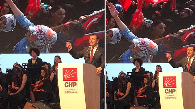 CHP adayı Ekrem İmamoğlu'nun tanıtım toplantısında ekrana gelen fotoğraflardan birinin AK Parti mitinginde çekildiği ortaya çıktı.