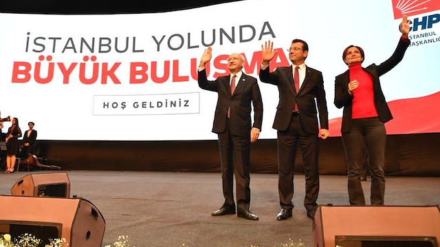 CHP Genel Başkanı Kılıçdaroğlu ve partinin İstanbul adayı Ekrem İmamoğlu.