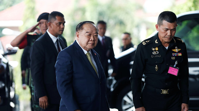 Thailand's Deputy Prime Minister and Defence Minister Prawit Wongsuwan arrives at Army Club to attend a meeting between Prime Minister and political parties in Bangkok, Thailand.