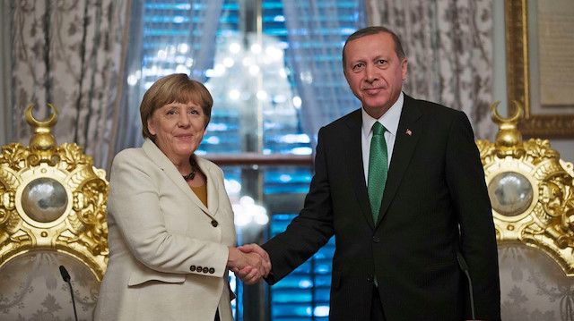 Almanya Başbakanı Merkel ve Cumhurbaşkanı Erdoğan.