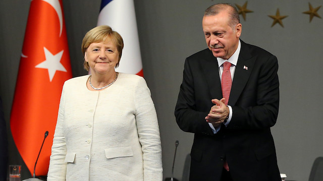 Turkish President Recep Tayyip Erdoğan and German Chancellor Angela Merkel