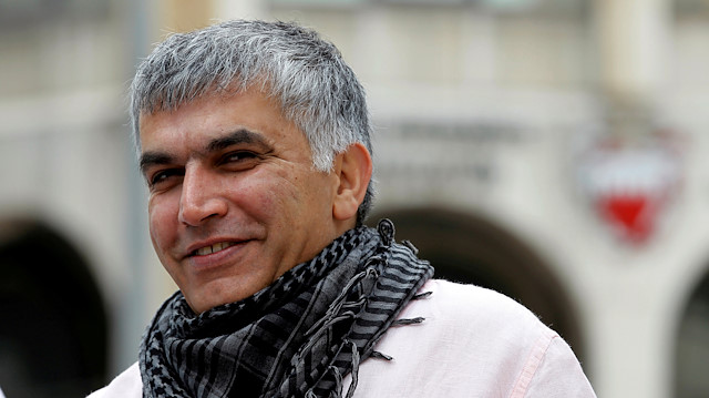 Bahraini human rights activist Nabeel Rajab arrives for his appeal hearing at court in Manama.